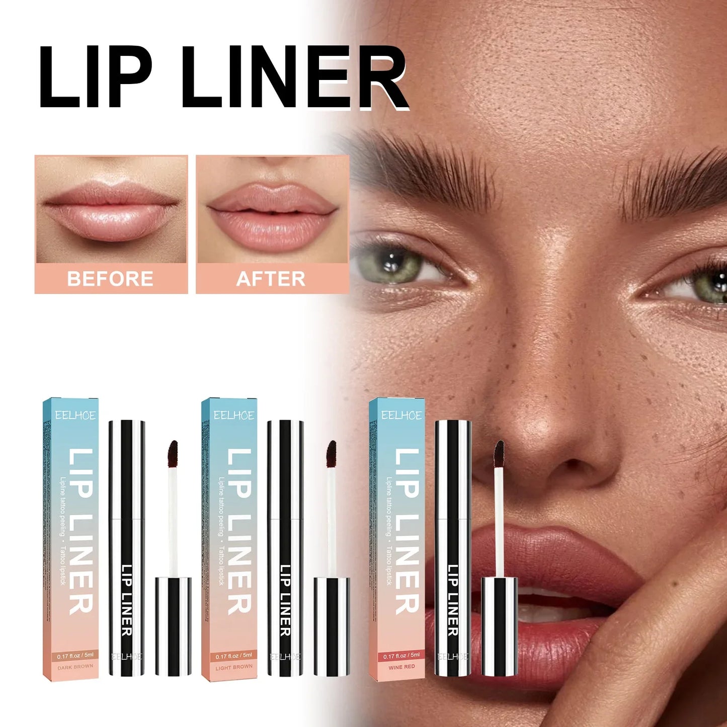 3 Colors Peel off Lip Liner Tattoo Waterproof Long Lasting Matte Non-Stick Cup Lip Tint Sexy Red Contour Lips Make up Cosmetics